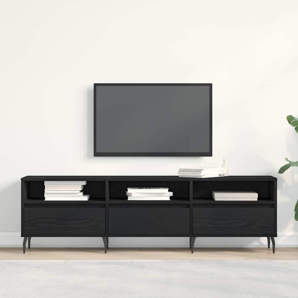 vidaXL TV-Schränk Schwarz Eichen-Optik 150 x 30 x 44,5 cm