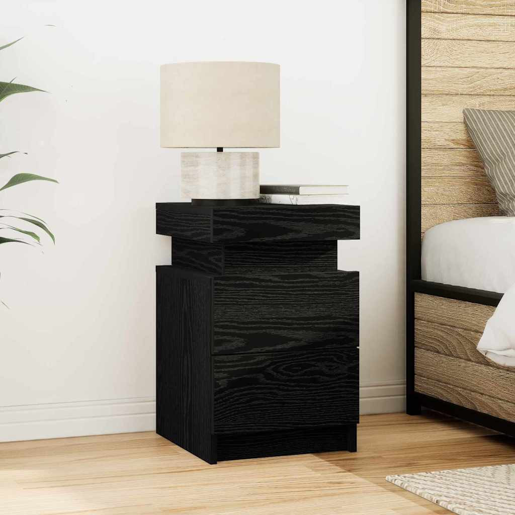 vidaXL Nachttisch Schwarz Eichen-Optik 35 x 39 x 55 cm Holzwerkstoff