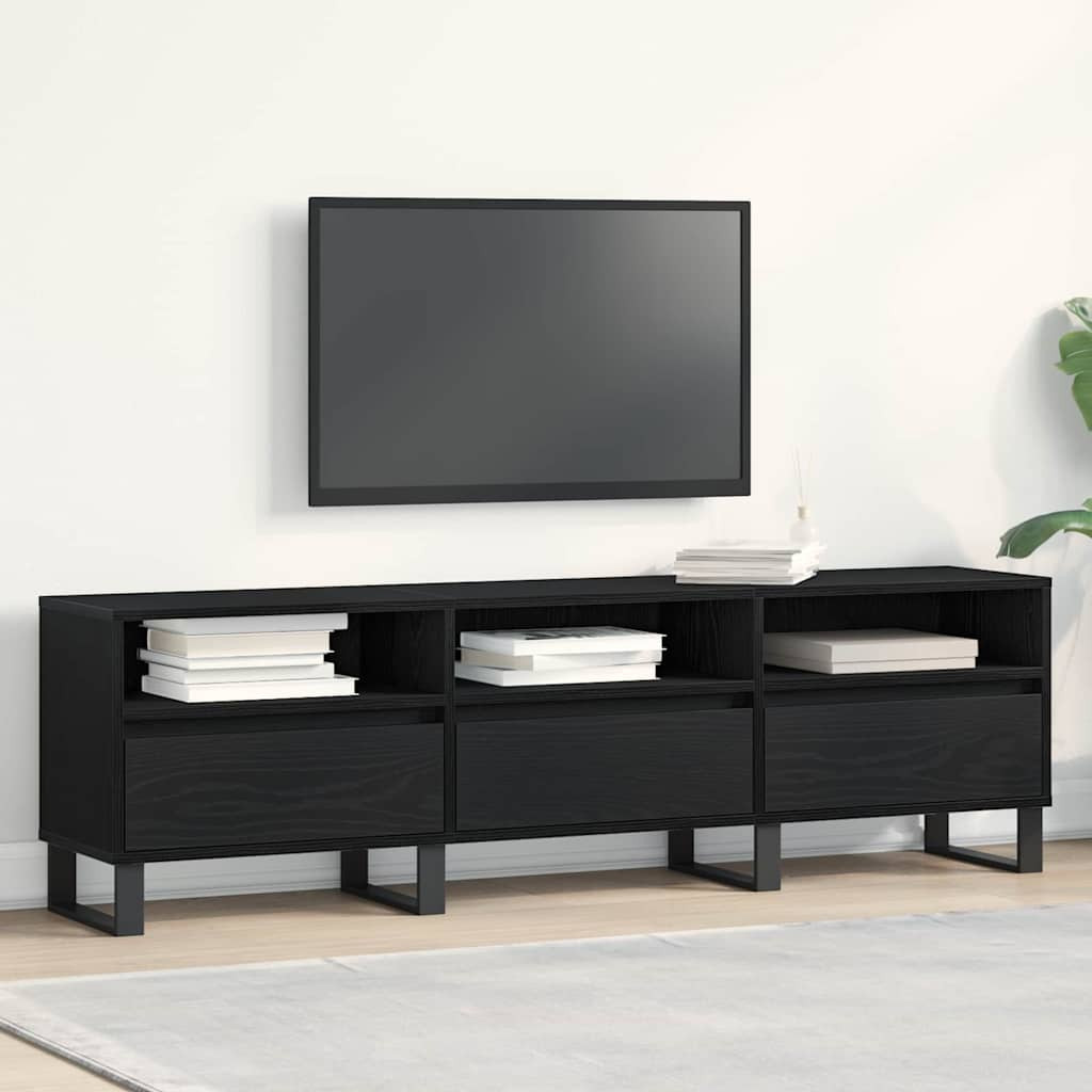 vidaXL TV-Schränk Schwarz Eichen-Optik 150 x 30 x 44,5 cm