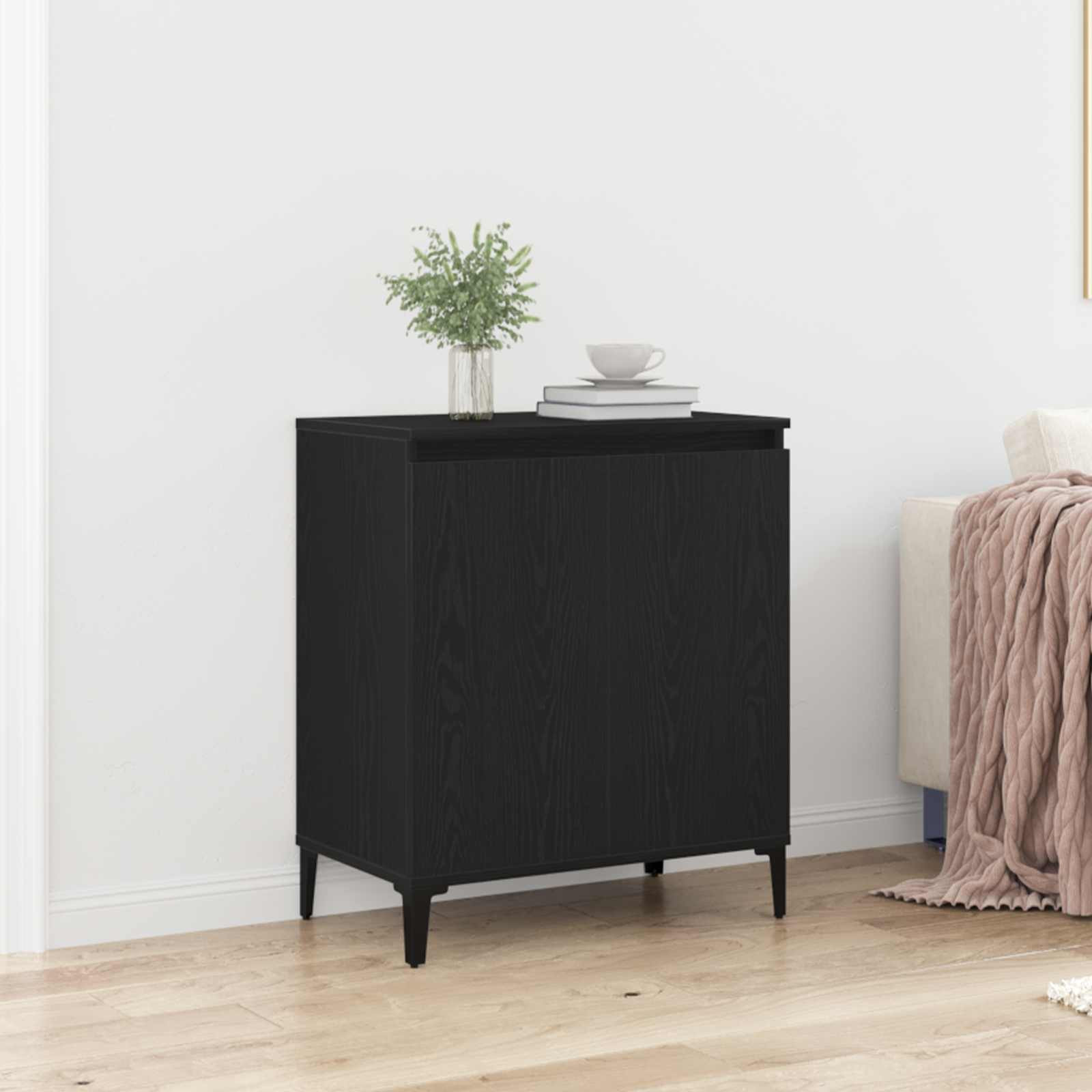 vidaXL Sideboard Schwarz Eichen-Optik 60 x 35 x 70 cm Holzwerkstoff