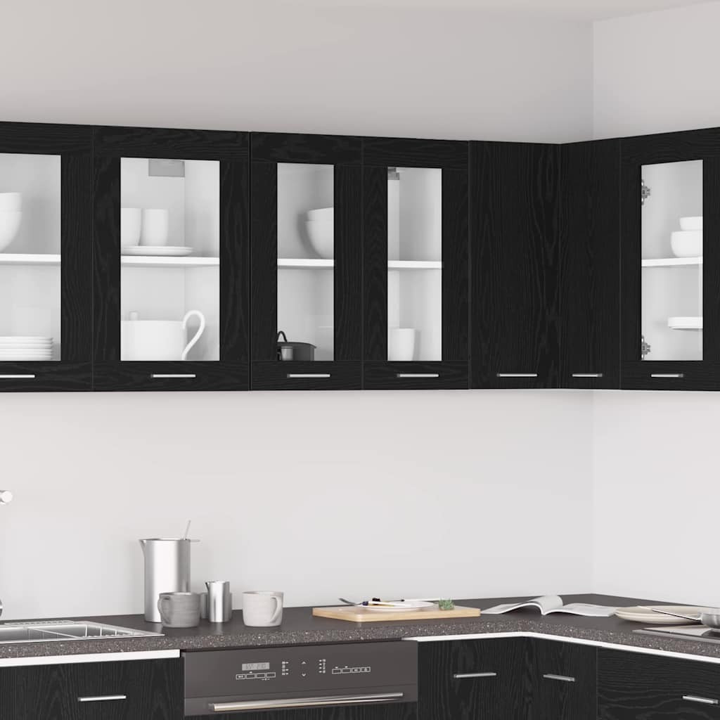 vidaXL Hängeschrank Schwarz Eichen-Optik 60 x 31 x 60 cm Holzwerkstoff