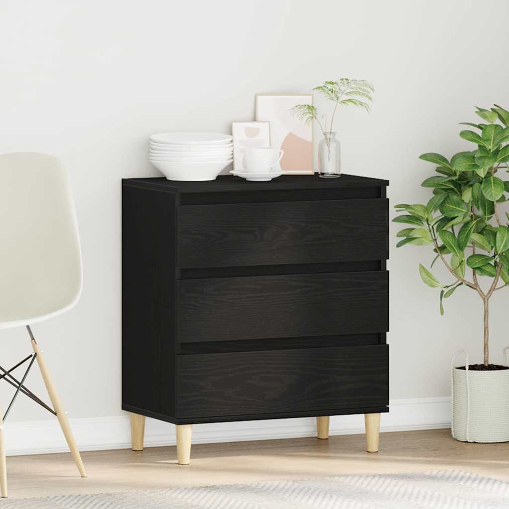 vidaXL Sideboard Schwarz Eichen-Optik 60 x 35 x 70 cm Holzwerkstoff