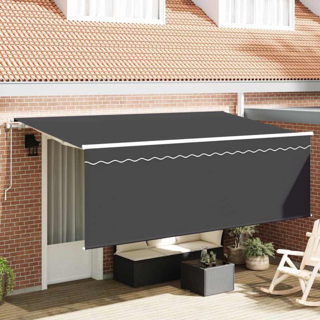 vidaXL Einziehbare Markise Anthrazit 350 x 200 cm
