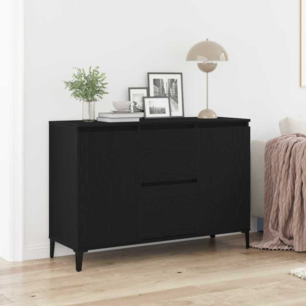 vidaXL Sideboard Schwarz Eichen-Optik 104 x 35 x 70 cm Holzwerkstoff
