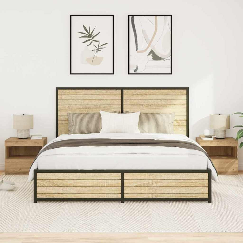 vidaXL Nachttisch 2 Stk. Artisan-Eiche 50 x 40 x 45 cm Holzwerkstoff