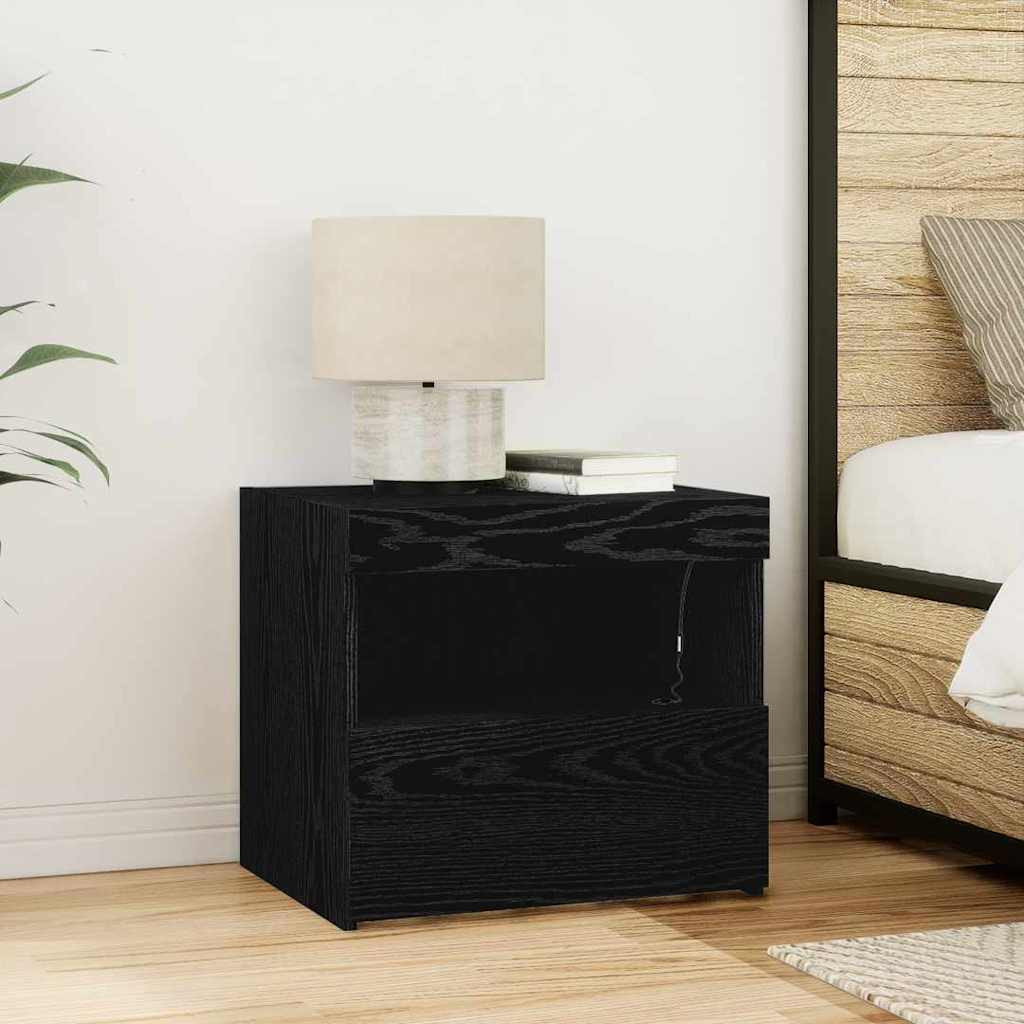 vidaXL Nachttisch Schwarz Eichen-Optik 50 x 40 x 45 cm Holzwerkstoff