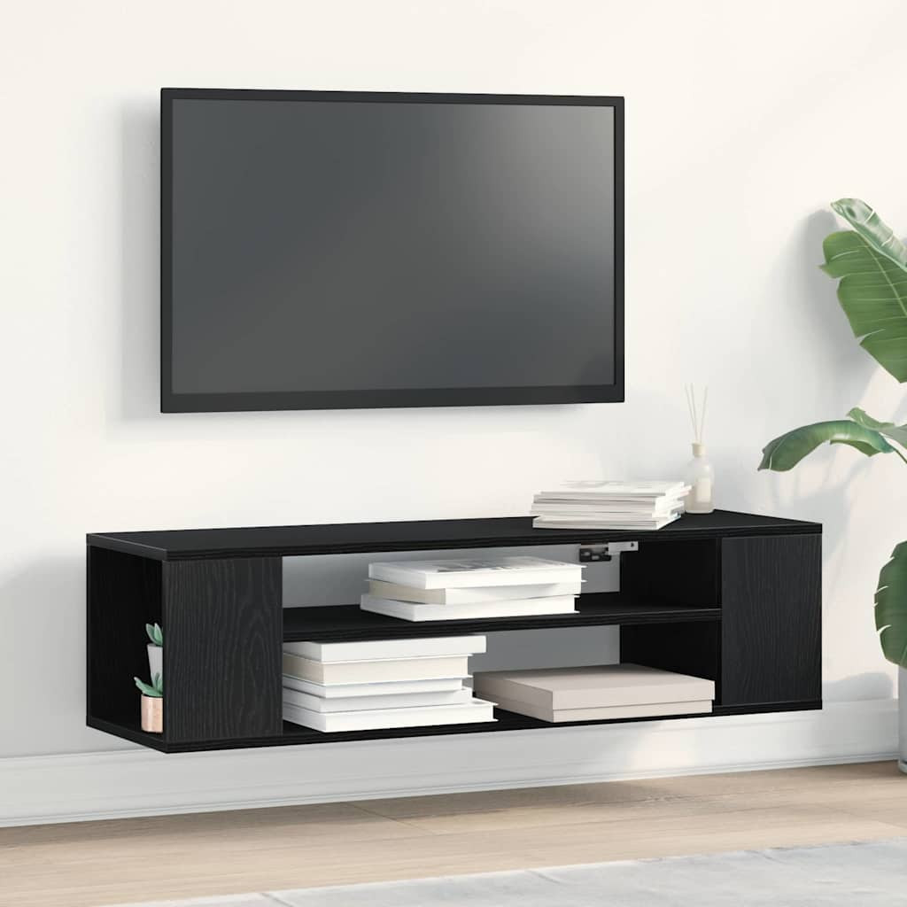 vidaXL TV-Schränk Schwarz Eichen-Optik 100 x 30 x 26,5 cm