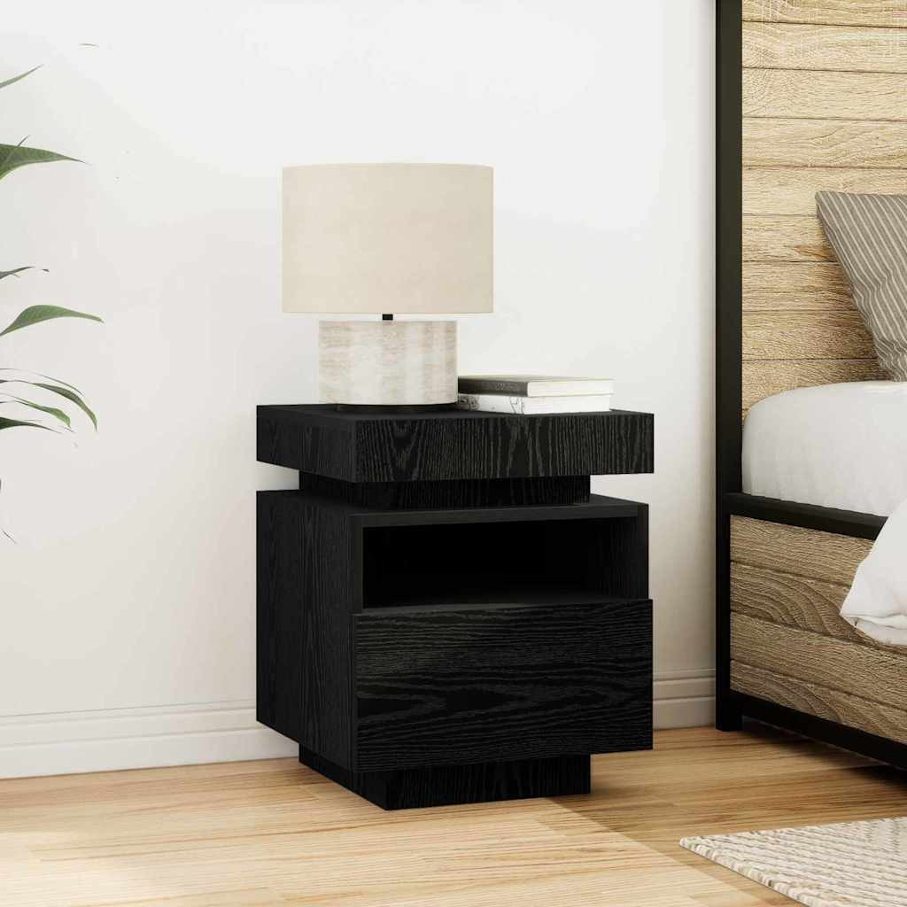 vidaXL Nachttisch Schwarz Eichen-Optik 40 x 39 x 48,5 cm Holzwerkstoff