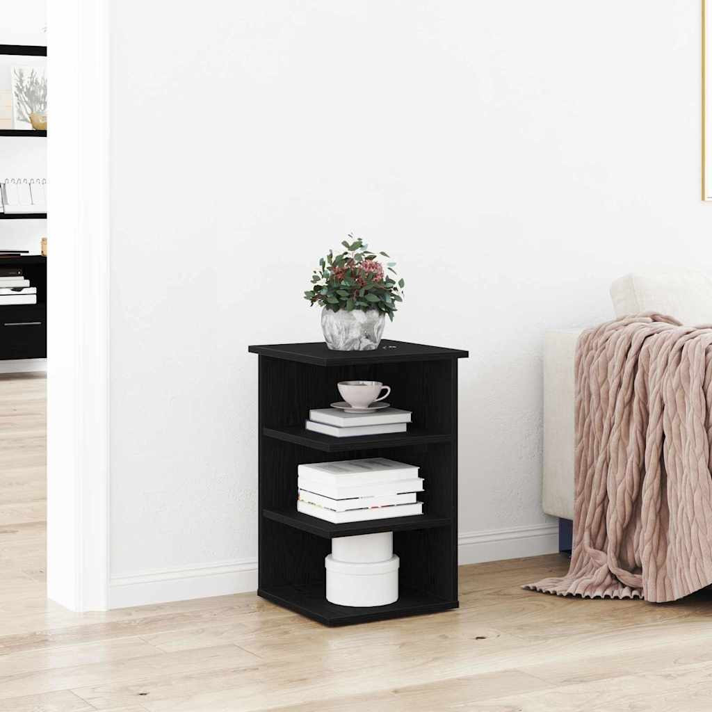vidaXL Seitenschrank Schwarz Eichen-Optik 35 x 35 x 55 cm