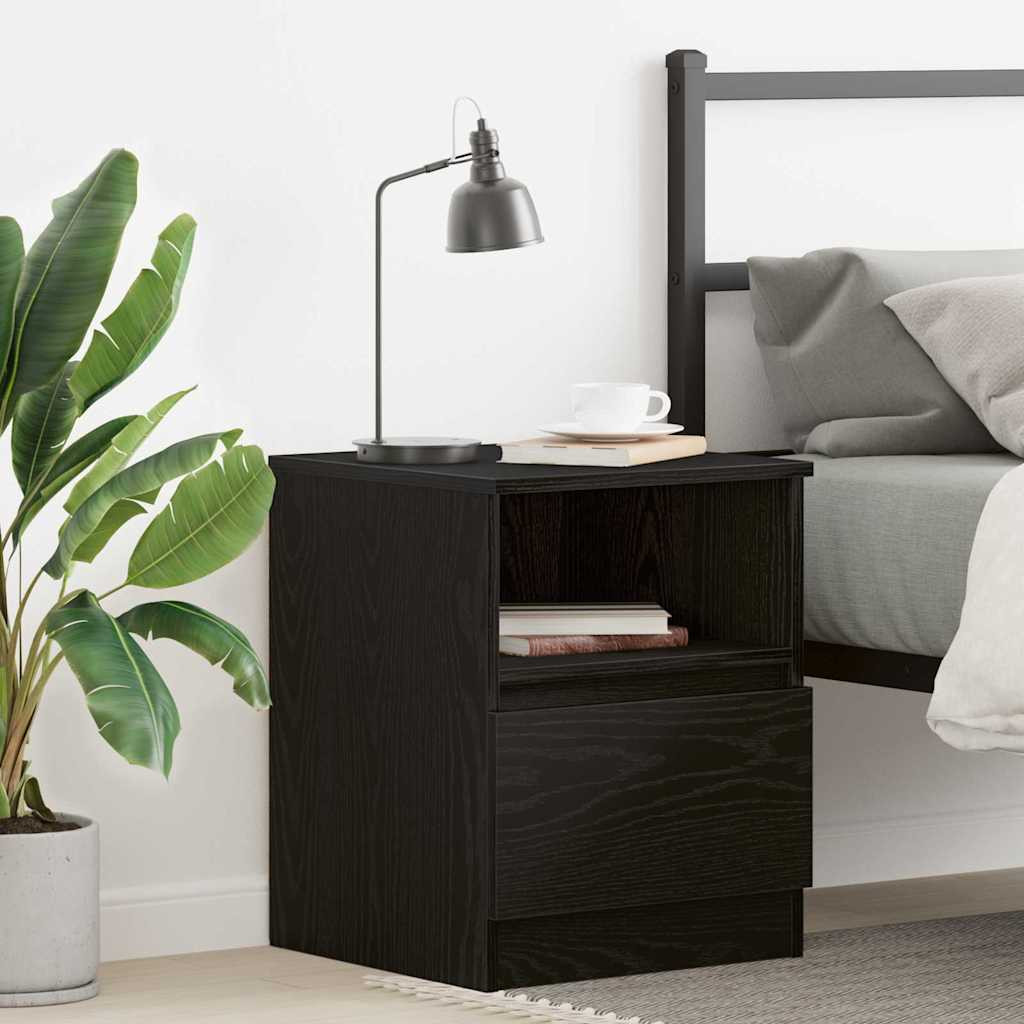 vidaXL Nachttisch Schwarz Eichen-Optik 40 x 40 x 50 cm Holzwerkstoff