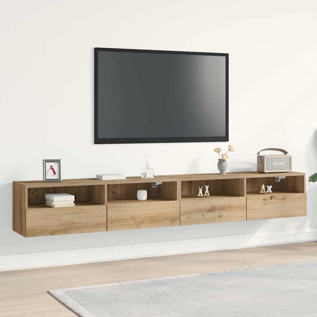 vidaXL TV-Wandschrank 2 pcs Artisan-Eiche Holzwerkstoff