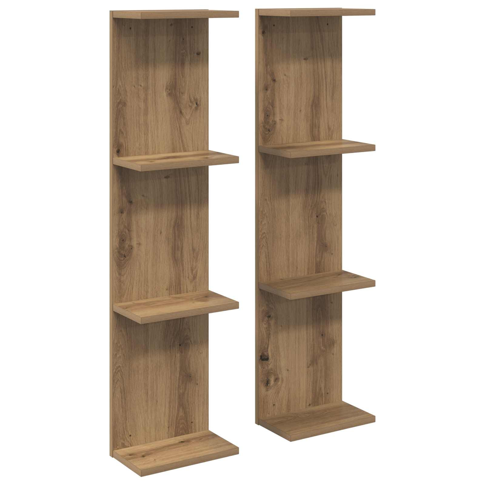 vidaXL Wandregal 2 pcs Artisan-Eiche 22 x 15 x 100 cm Holzwerkstoff