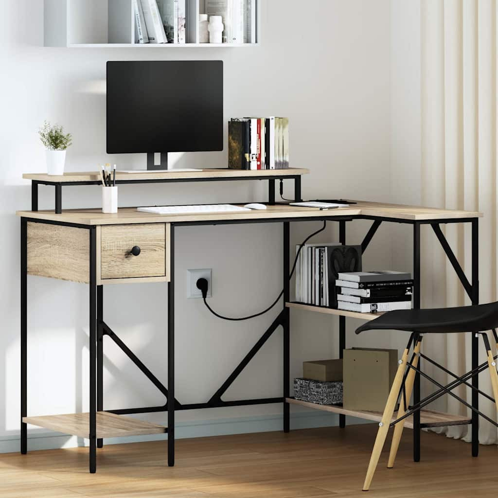 vidaXL Schreibtisch Sonoma-Eiche 120 x 79 x 86,5 cm Holzwerkstoff