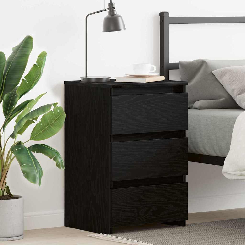 vidaXL Nachttisch Schwarz Eichen-Optik 40 x 35 x 62,5 cm Holzwerkstoff