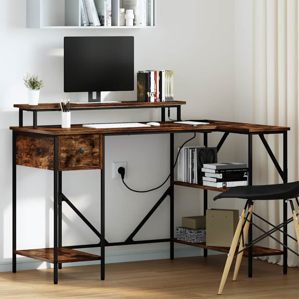 vidaXL Schreibtisch Geräucherte Eiche 120 x 79 x 86,5 cm Holzwerkstoff