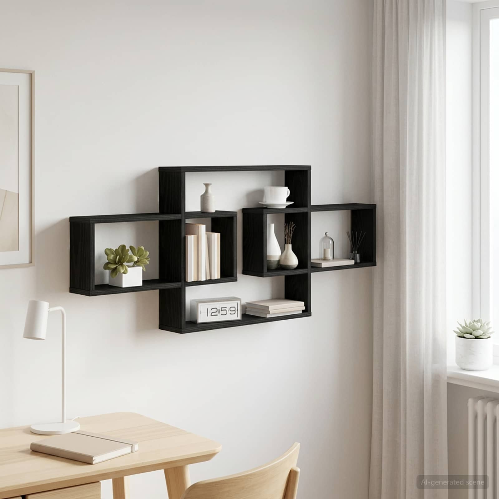 vidaXL Wandregal Schwarze Eiche 130 x 10 x 50 cm Holzwerkstoff