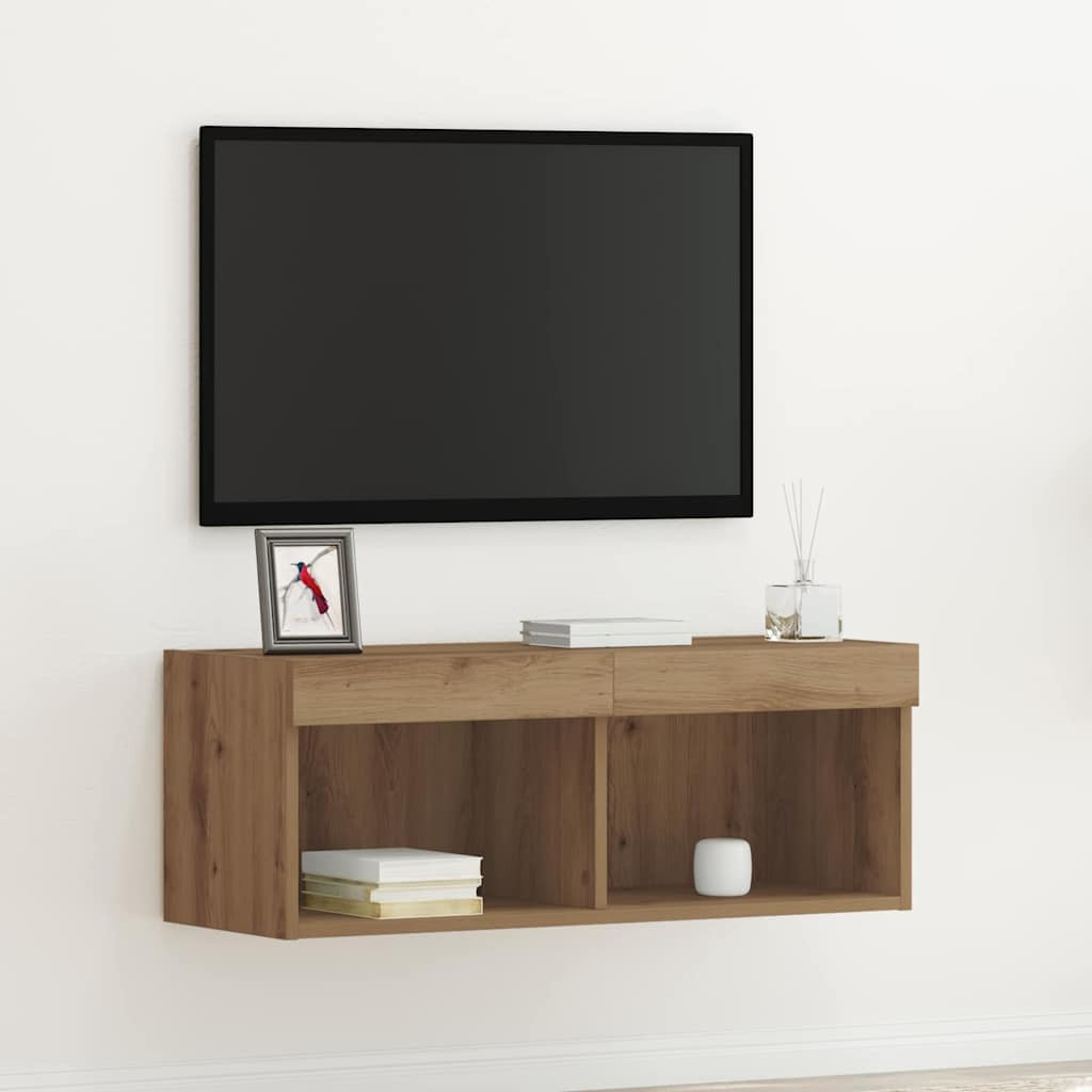 vidaXL TV-Schrankset 80 x 30 x 30 cm Artisan-Eiche Holzwerkstoff