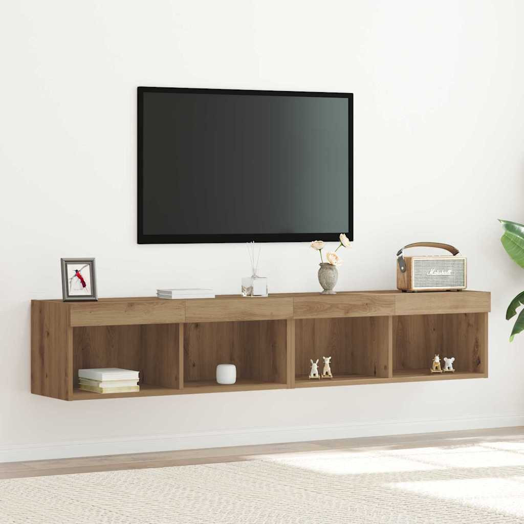 vidaXL TV-Schrankset 2 pcs Artisan-Eiche Holzwerkstoff