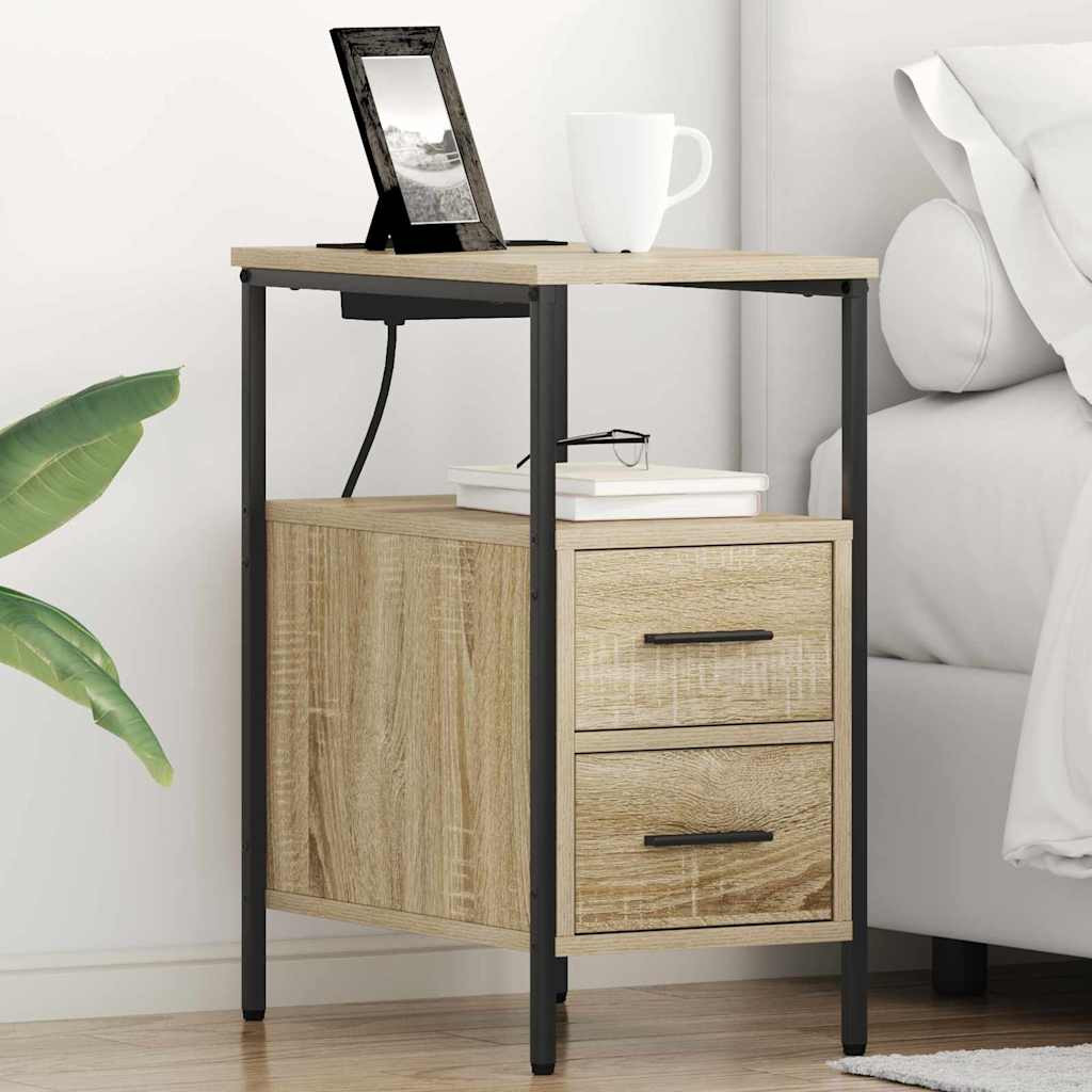 vidaXL Nachttisch Sonoma-Eiche 30 x 48 x 61 cm Holzwerkstoff