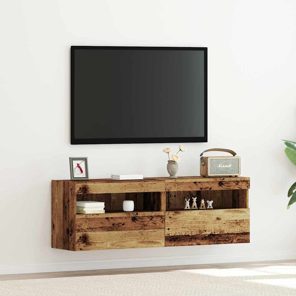 vidaXL TV-Wandschrank 2 pcs Altholz 60 x 30 x 40 cm Holzwerkstoff