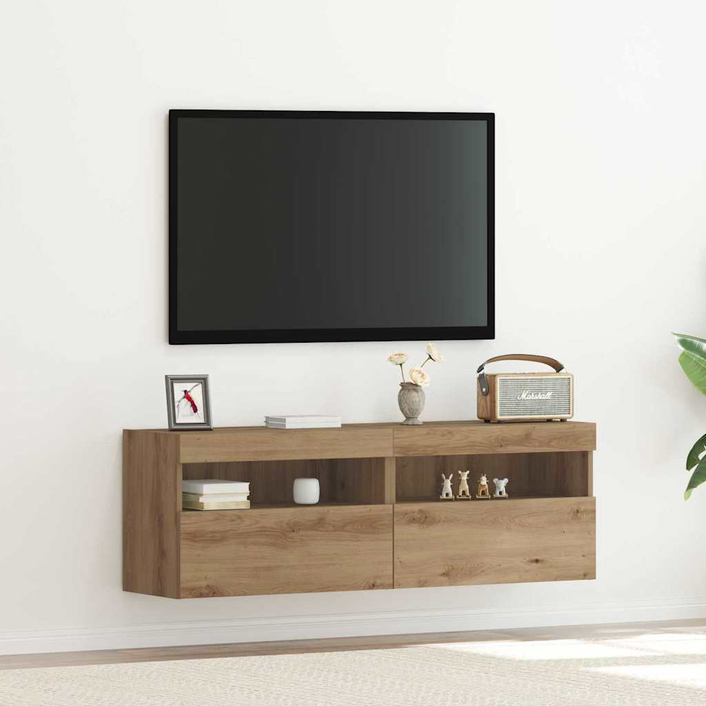 vidaXL TV-Wandschrank 2 pcs Artisan-Eiche Holzwerkstoff