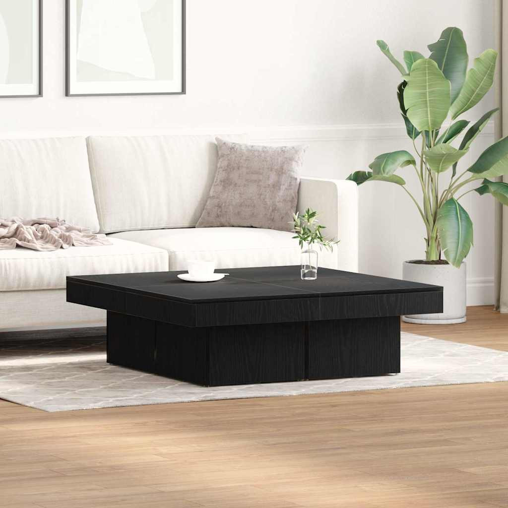 vidaXL Couchtisch Schwarz Eichen-Optik 90 x 90 x 28 cm Holzwerkstoff