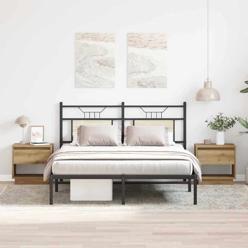 vidaXL Nachttisch 2 Stk. Artisan-Eiche 45 x 34 x 44 cm Holzwerkstoff