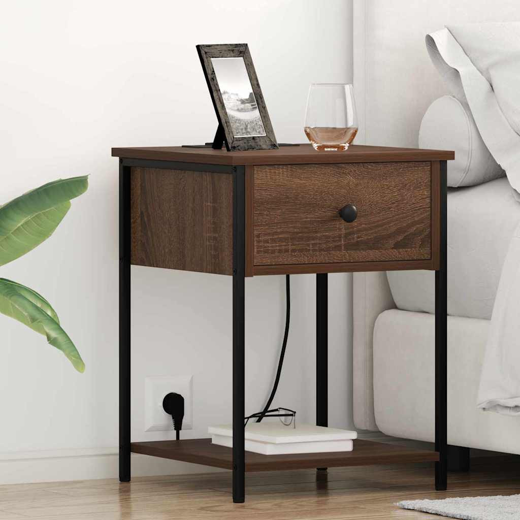 vidaXL Nachttisch Braun Eichen-Optik 42 x 41 x 56 cm Holzwerkstoff