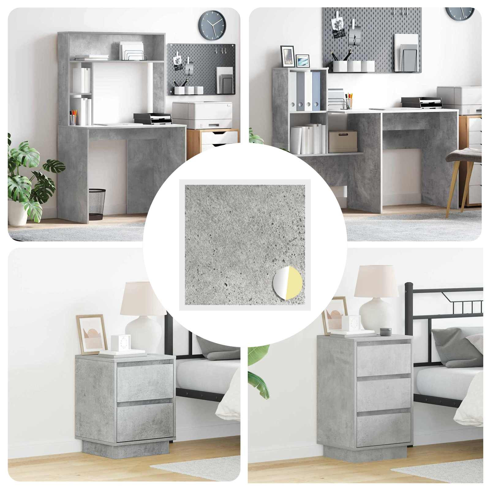 vidaXL Selbstklebende Schraubenabdeckung 12 pcs Beton Grau