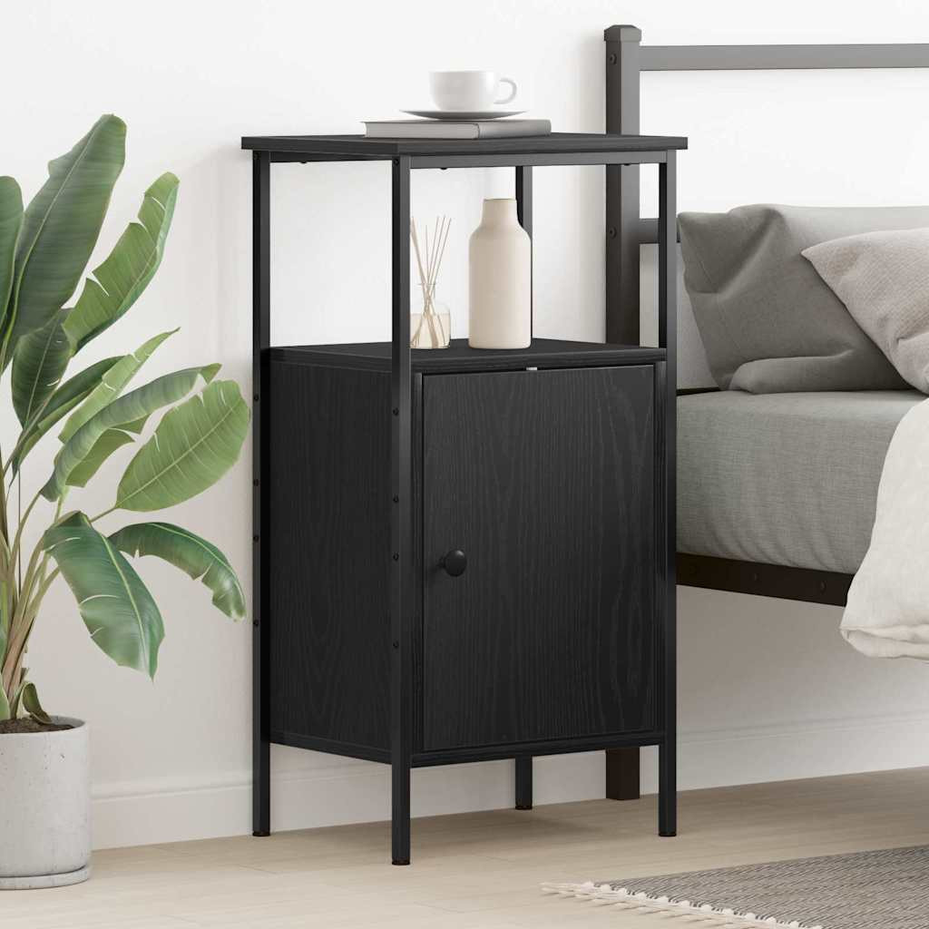 vidaXL Nachttisch Schwarz Eichen-Optik 41 x 31 x 80 cm Holzwerkstoff