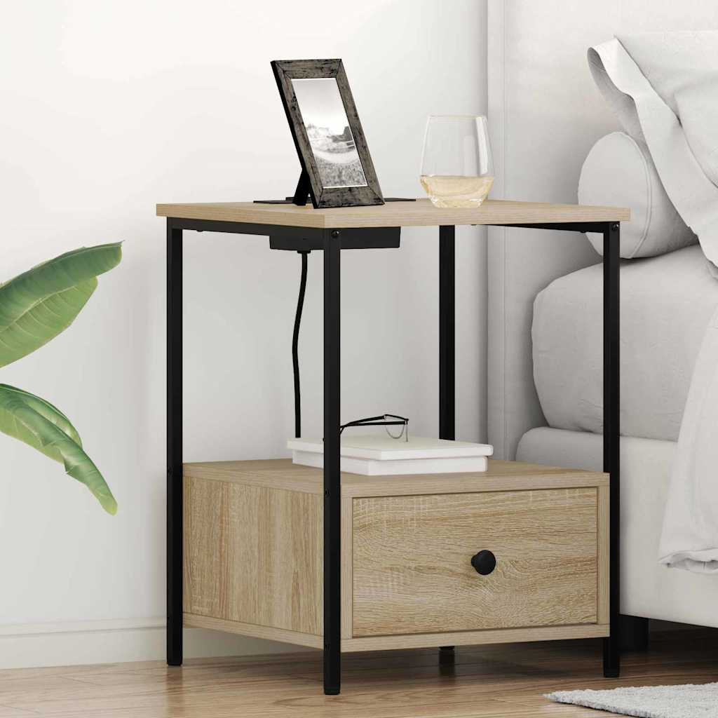 vidaXL Nachttisch 2 pcs Sonoma-Eiche 42 x 41 x 56 cm Holzwerkstoff