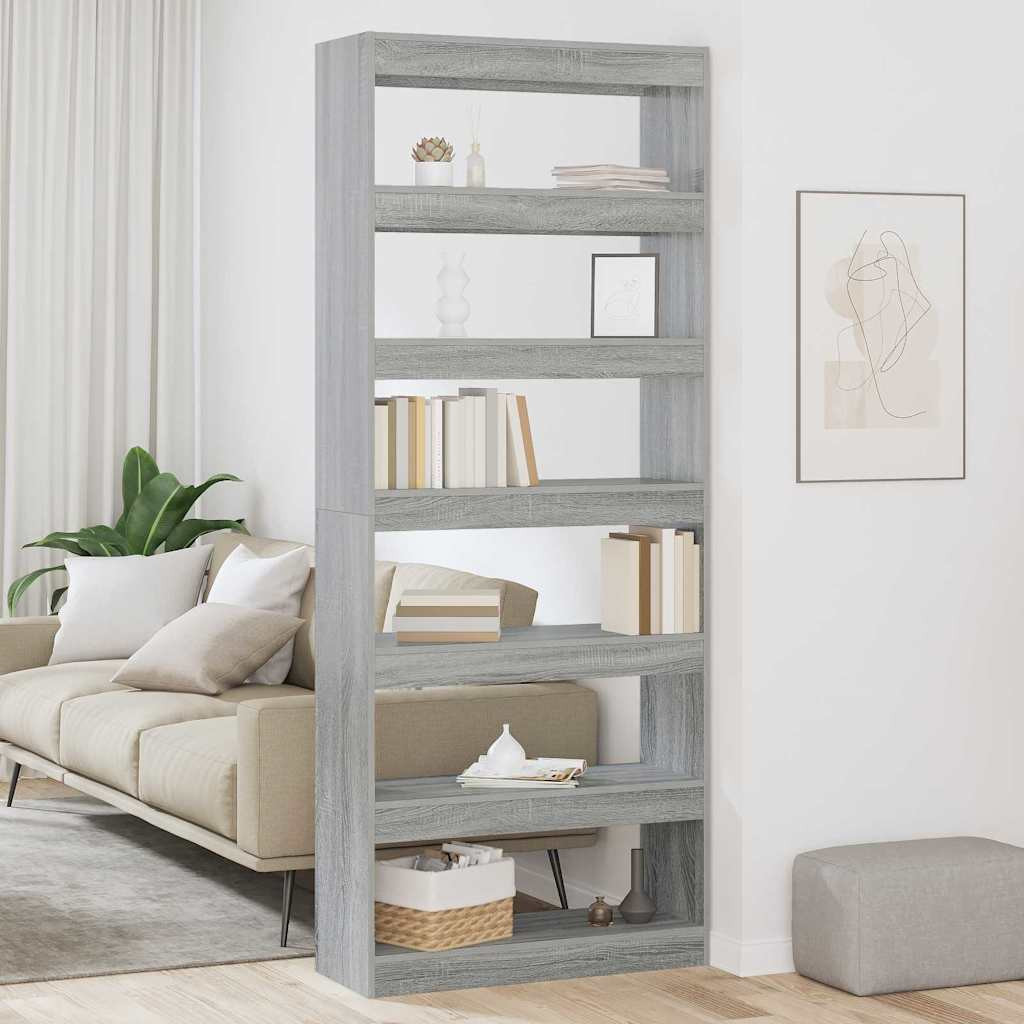 vidaXL Aufbewahrungsschrank Grau 80 x 30 x 198 cm Holzwerkstoff