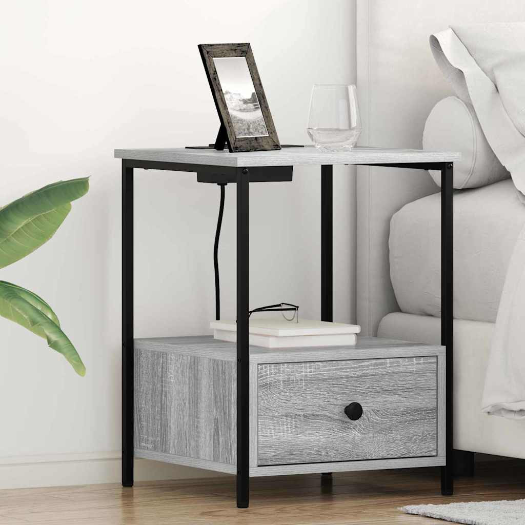 vidaXL Nachttisch 2 pcs Graues Sonoma 42 x 41 x 56 cm Holzwerkstoff