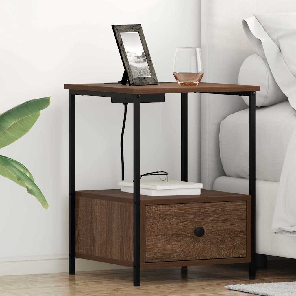 vidaXL Nachttisch 2 pcs Braun Eichen-Optik 42 x 41 x 56 cm