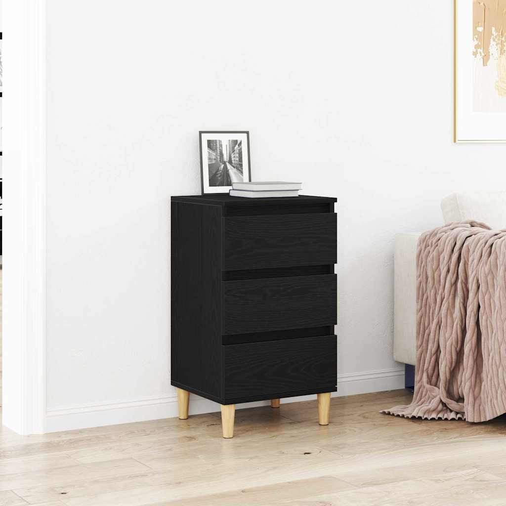 vidaXL Nachttisch Schwarz Eichen-Optik 40 x 35 x 70 cm Holzwerkstoff