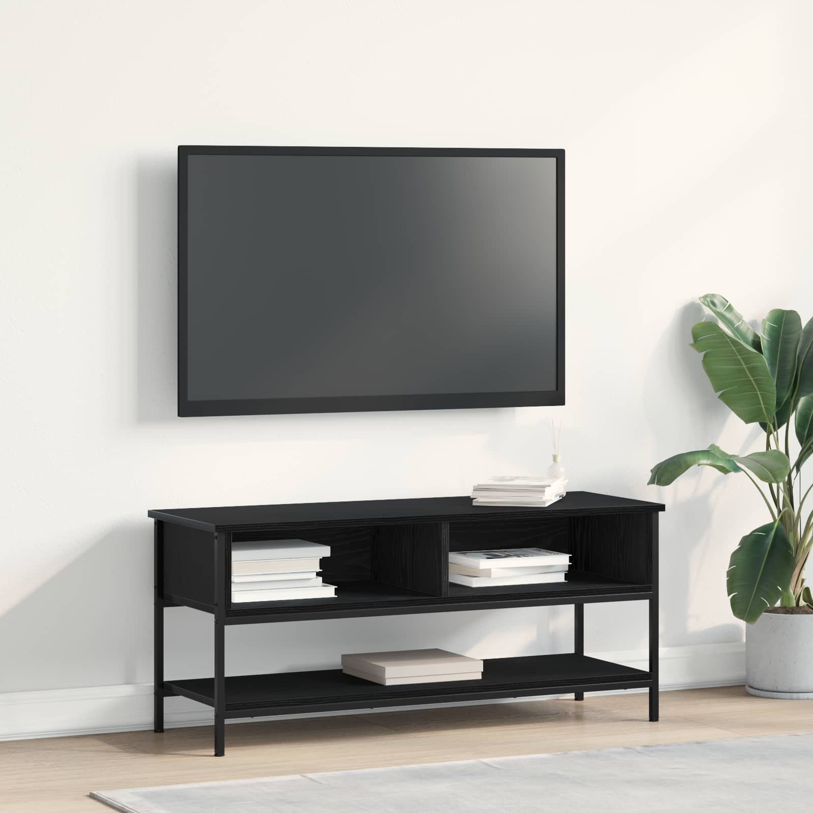 vidaXL TV-Schrankset Schwarz Eichen-Optik 100 x 35 x 45 cm