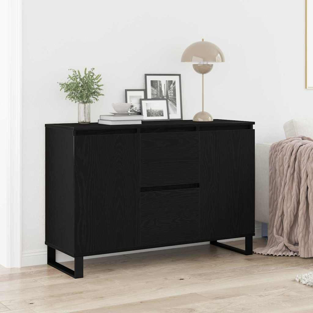 vidaXL Sideboard Schwarz Eichen-Optik 101,5 x 35 x 70 cm Holzwerkstoff