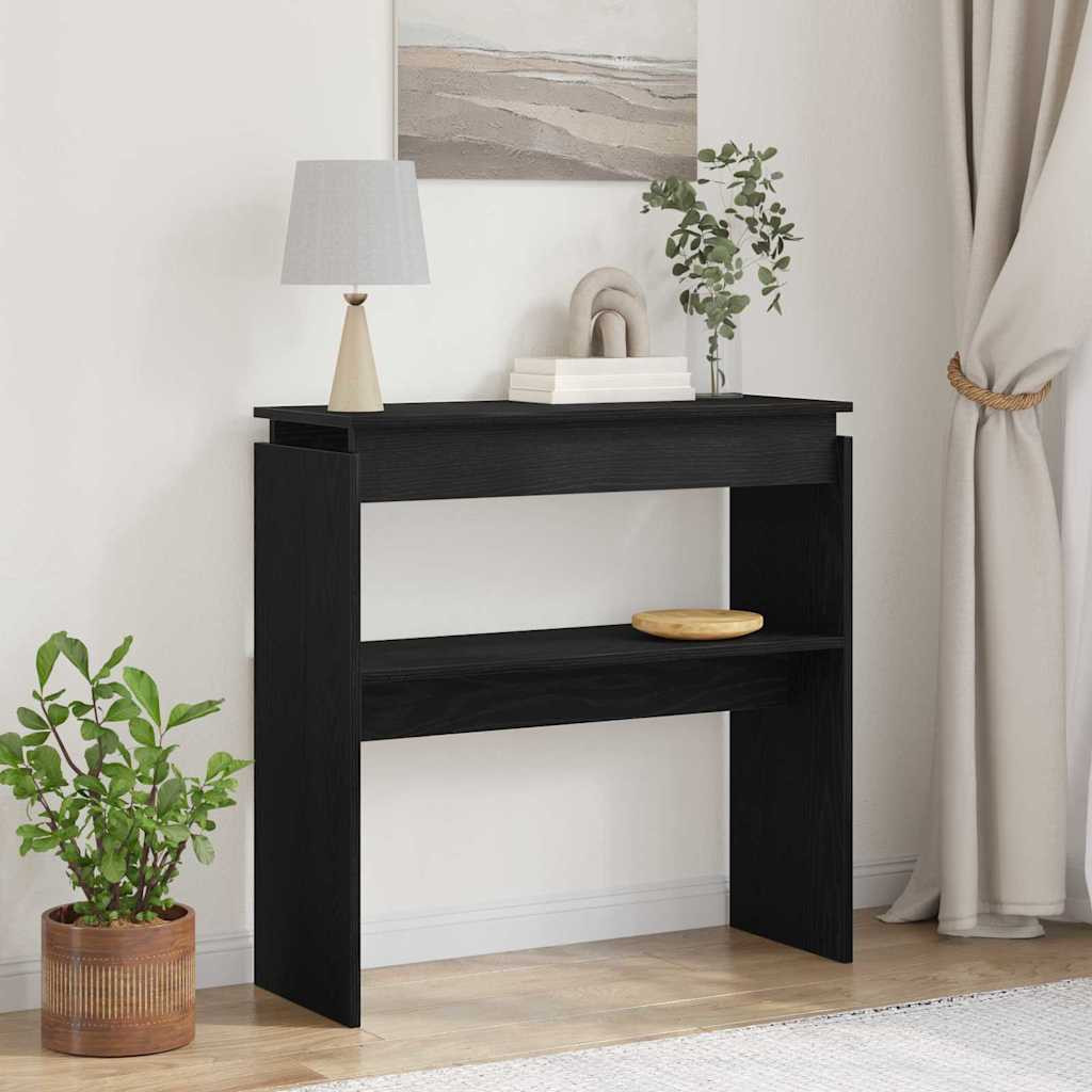 vidaXL Konsolentisch Schwarz Eichen-Optik 80 x 30 x 80 cm