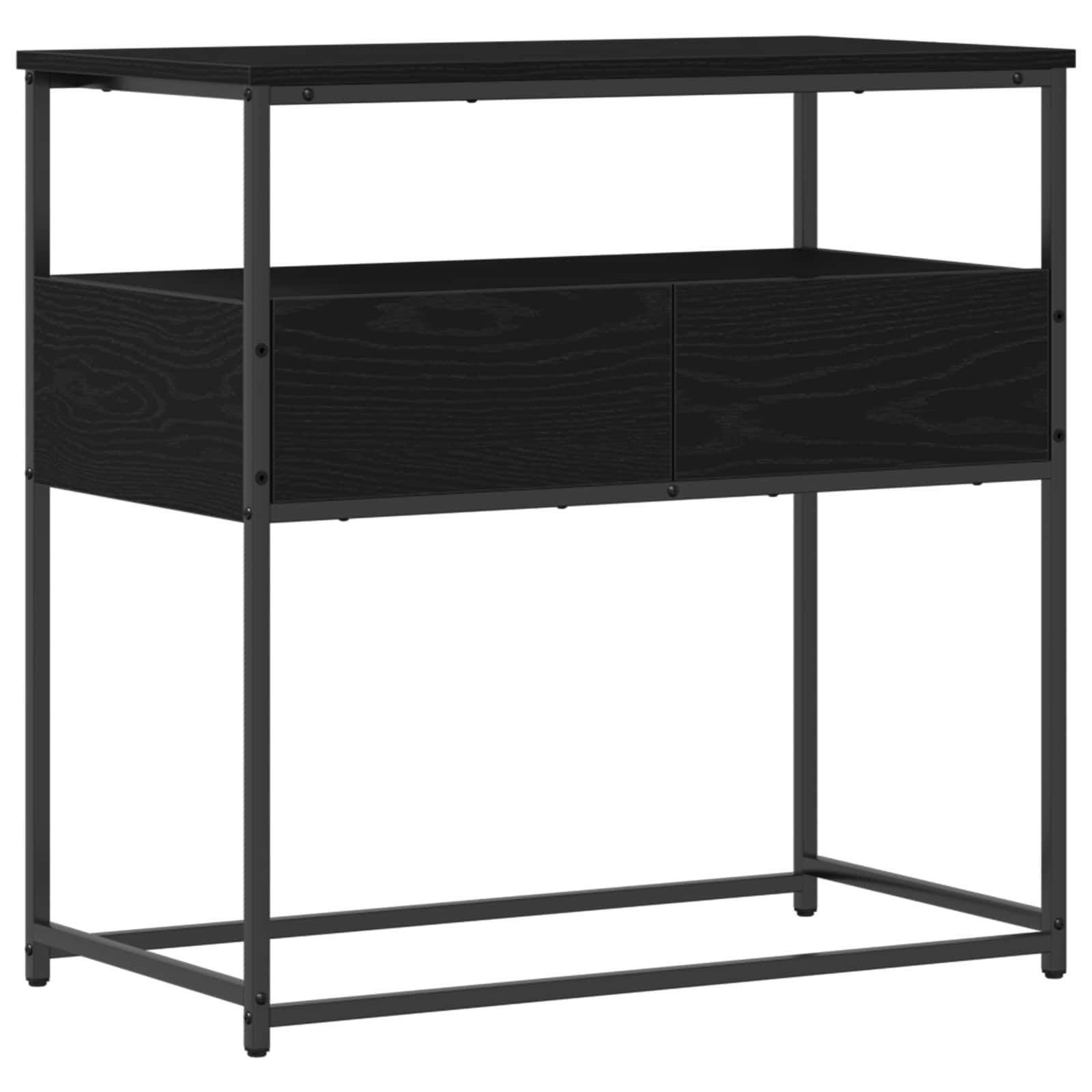 vidaXL Konsolentisch Schwarz Eichen-Optik 75 x 40 x 75 cm