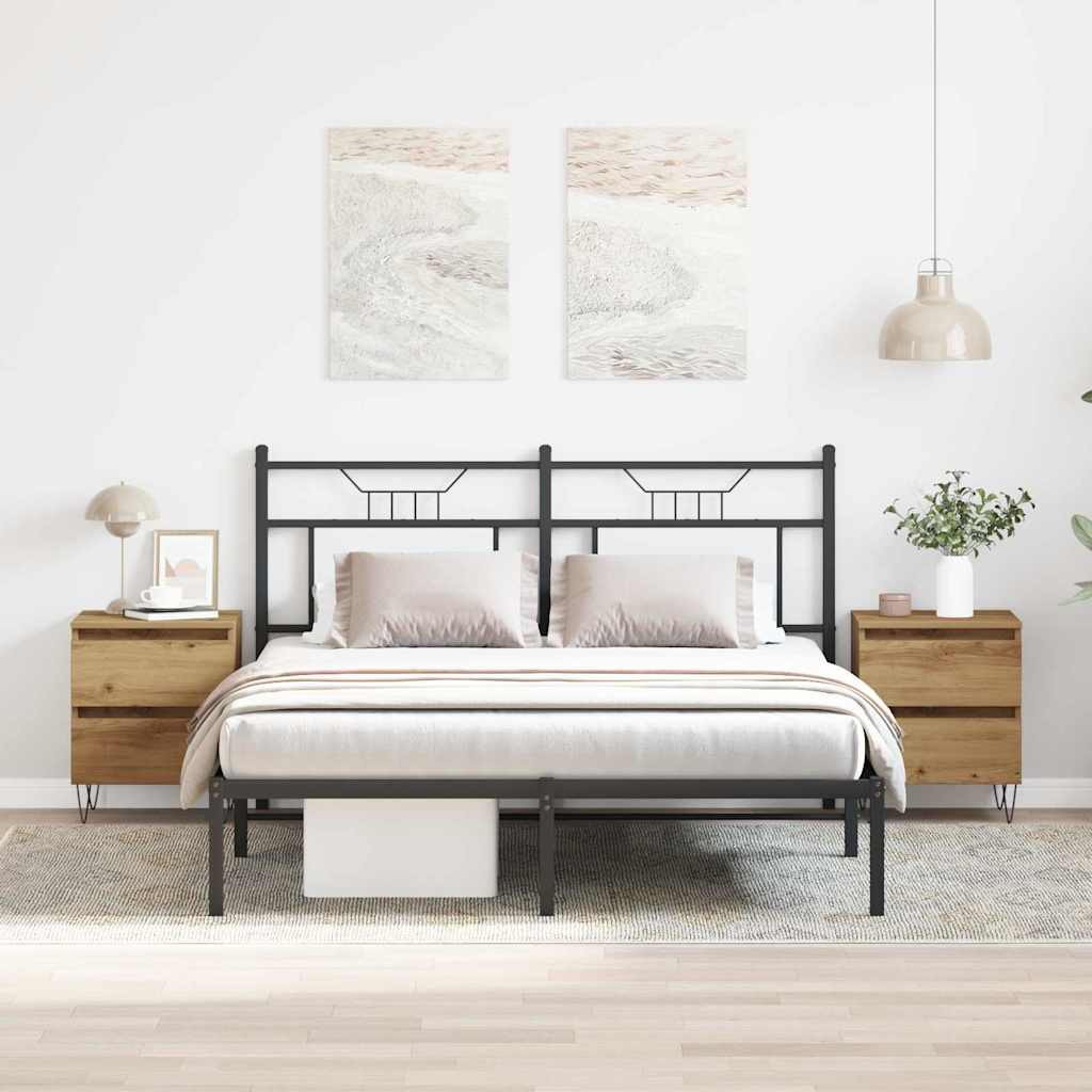vidaXL Nachttisch 2 Stk. Artisan-Eiche 40 x 35 x 50 cm Holzwerkstoff