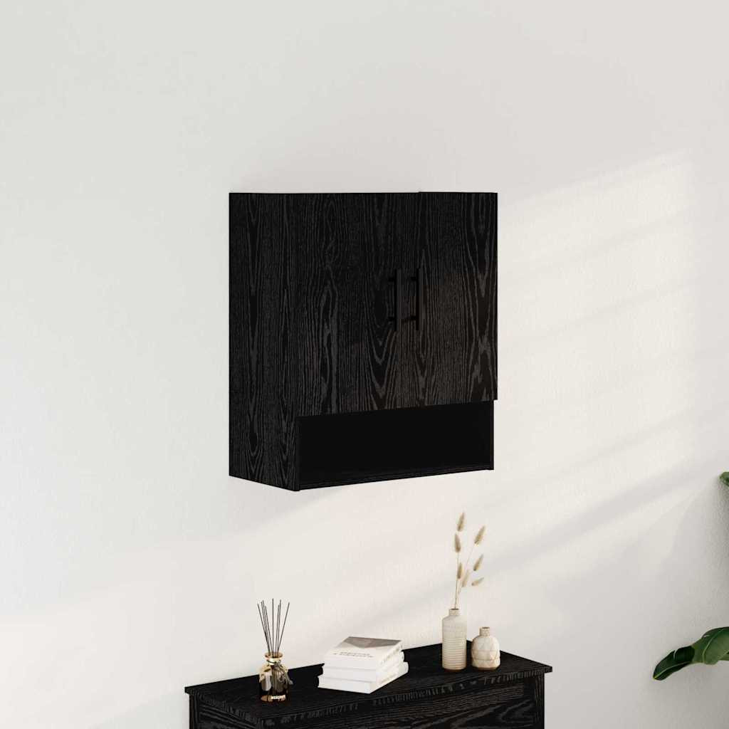 vidaXL Wandmontierter Schrank Schwarz Eichen-Optik 60 x 31 x 70 cm