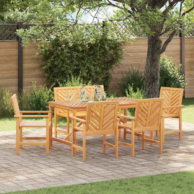 vidaXL Garten Essgruppe 6 Stk. Braun Massivholz Akazie