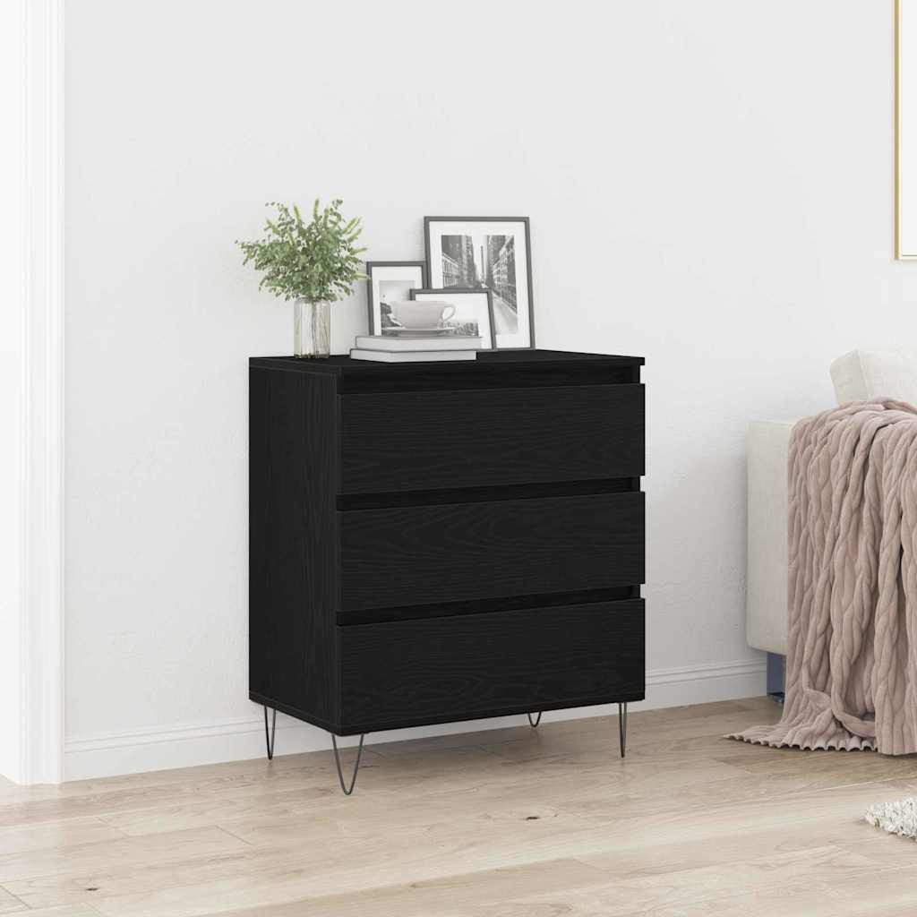 vidaXL Sideboard Schwarz Eichen-Optik 60 x 35 x 70 cm Holzwerkstoff
