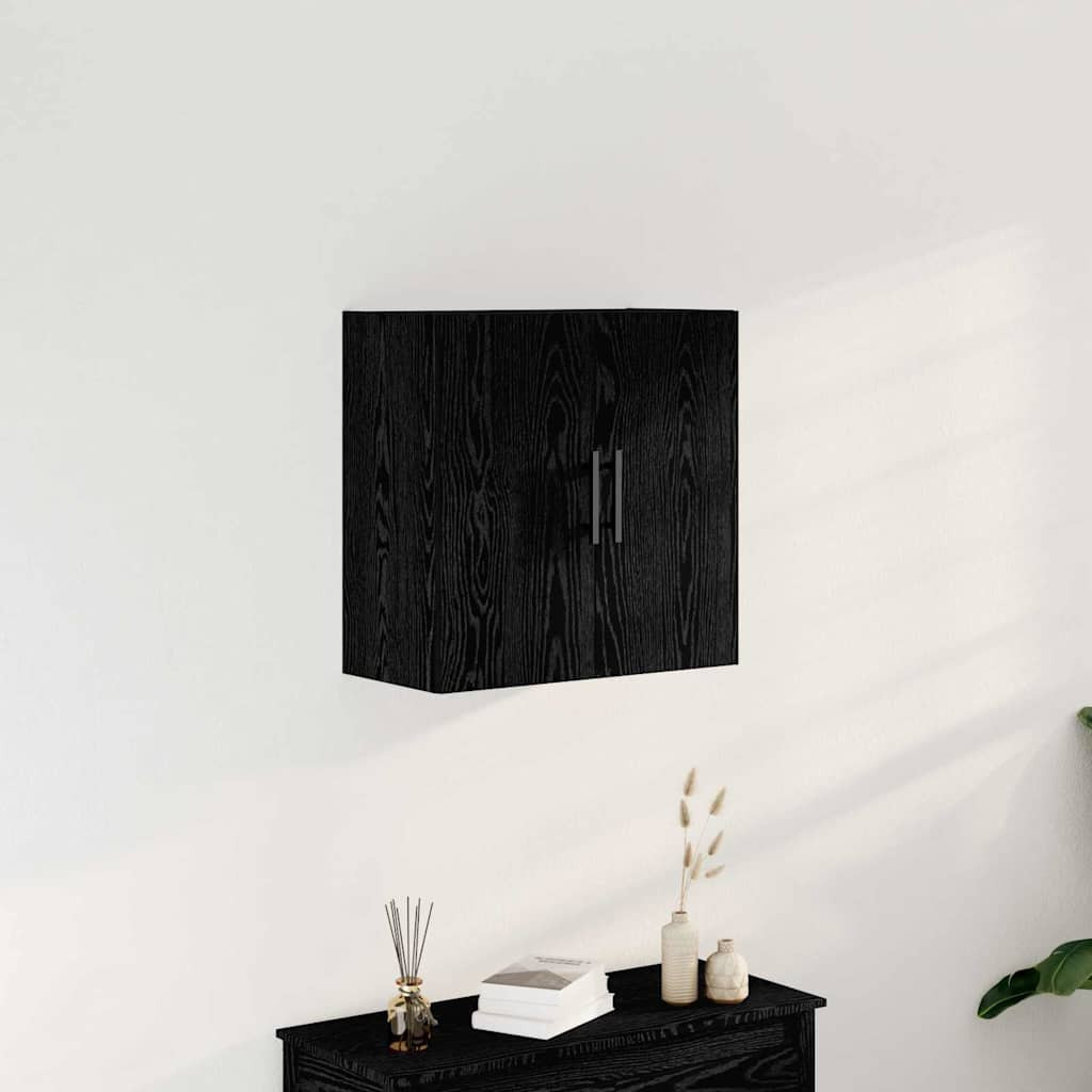 vidaXL Wandschrank Wandmontiert Schwarz Eichen-Optik 60 x 31,5 x 60 cm