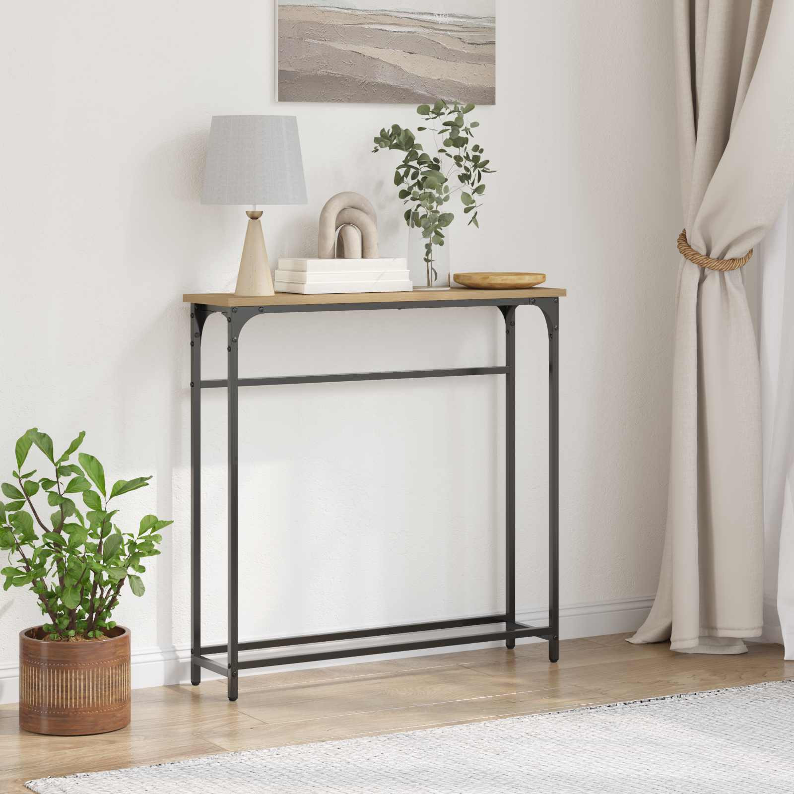 vidaXL Konsolentisch Artisan-Eiche 75 x 19,5 x 75 cm Holzwerkstoff