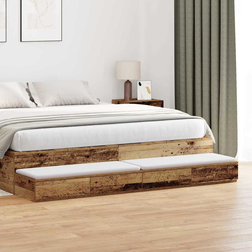 vidaXL Bettschubladen Altholz 180 x 36,5 x 16,5 cm Holzwerkstoff
