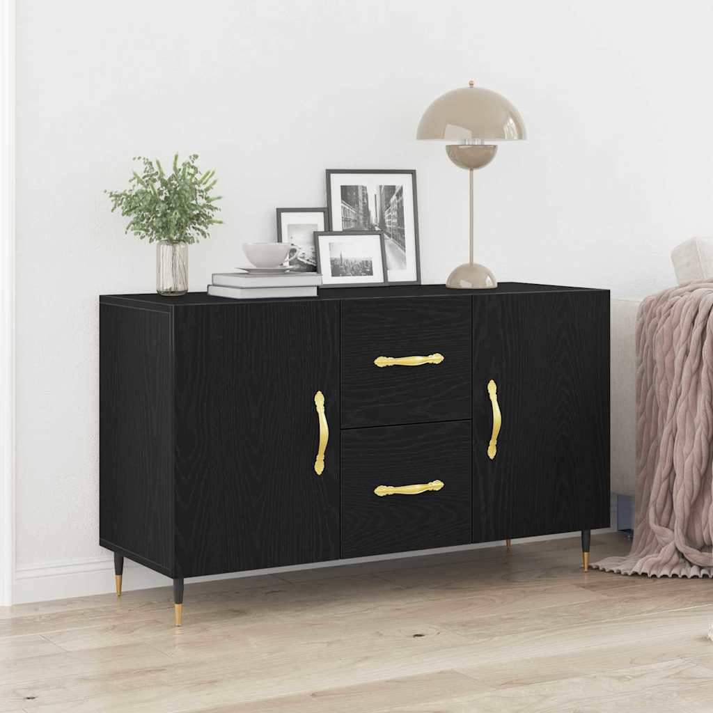 vidaXL Sideboard Schwarz Eichen-Optik 100 x 36 x 60 cm Holzwerkstoff