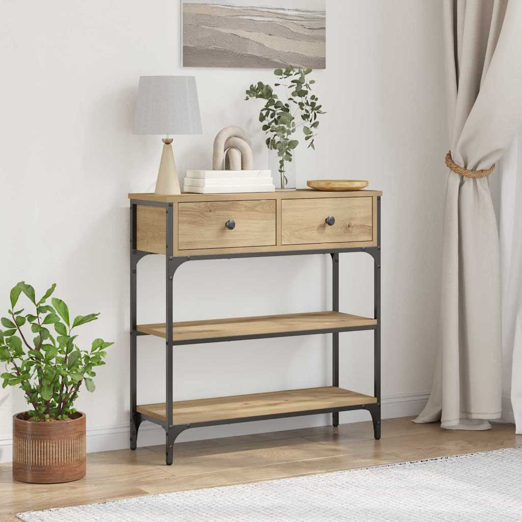 vidaXL Konsolentisch Artisan-Eiche 72,5 x 25 x 75 cm Holzwerkstoff