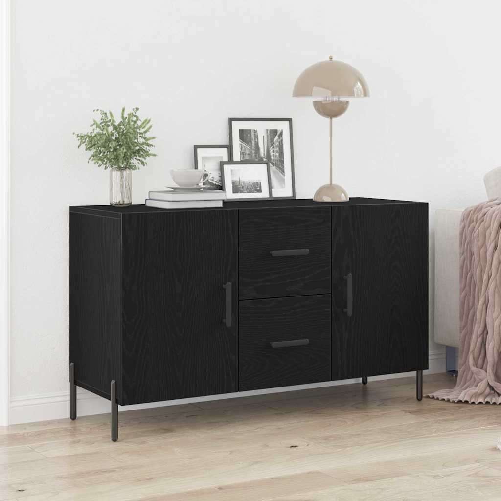 vidaXL Sideboard Schwarz Eichen-Optik 100 x 36 x 60 cm Holzwerkstoff