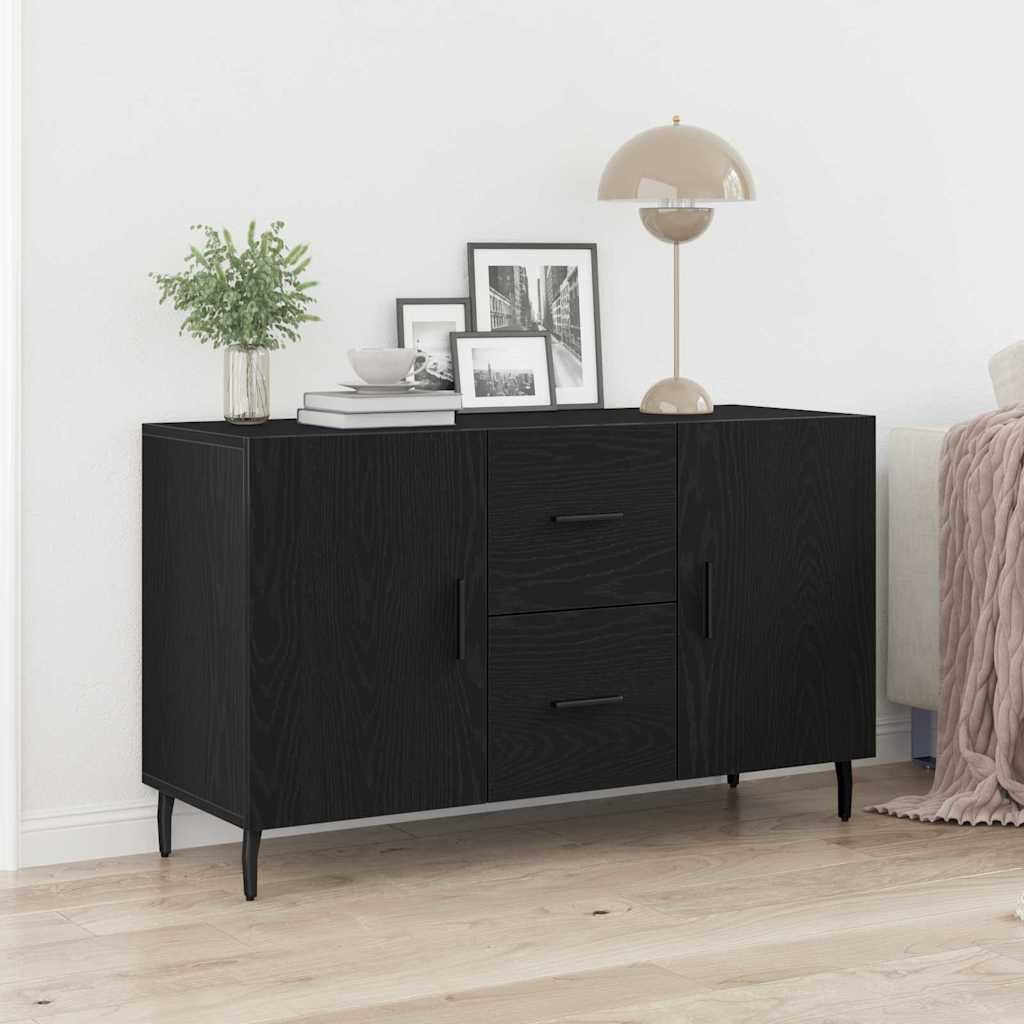vidaXL Sideboard Schwarz Eichen-Optik 100 x 36 x 60 cm Holzwerkstoff